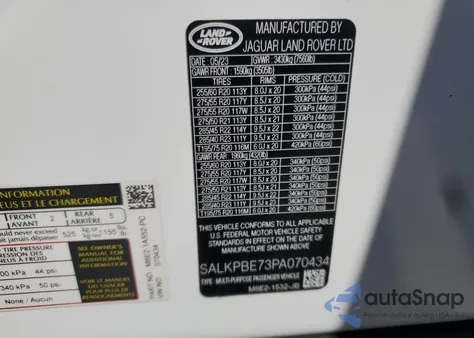 2023 Land Rover Range Rover P530 Se from USA, damaged, VIN SALKPBE73PA070434